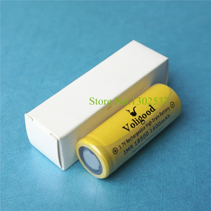 

Rechargeable 18500 3.7V Voligood 3.6v 1600MAH IMR 20AH Li-ion lithium ion chargeable Battery Cell (free charger)