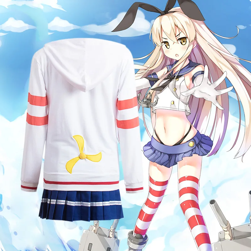 Аниме Kantai Collection Shimakaze униформа косплей костюм Женская толстовка худи костюмы