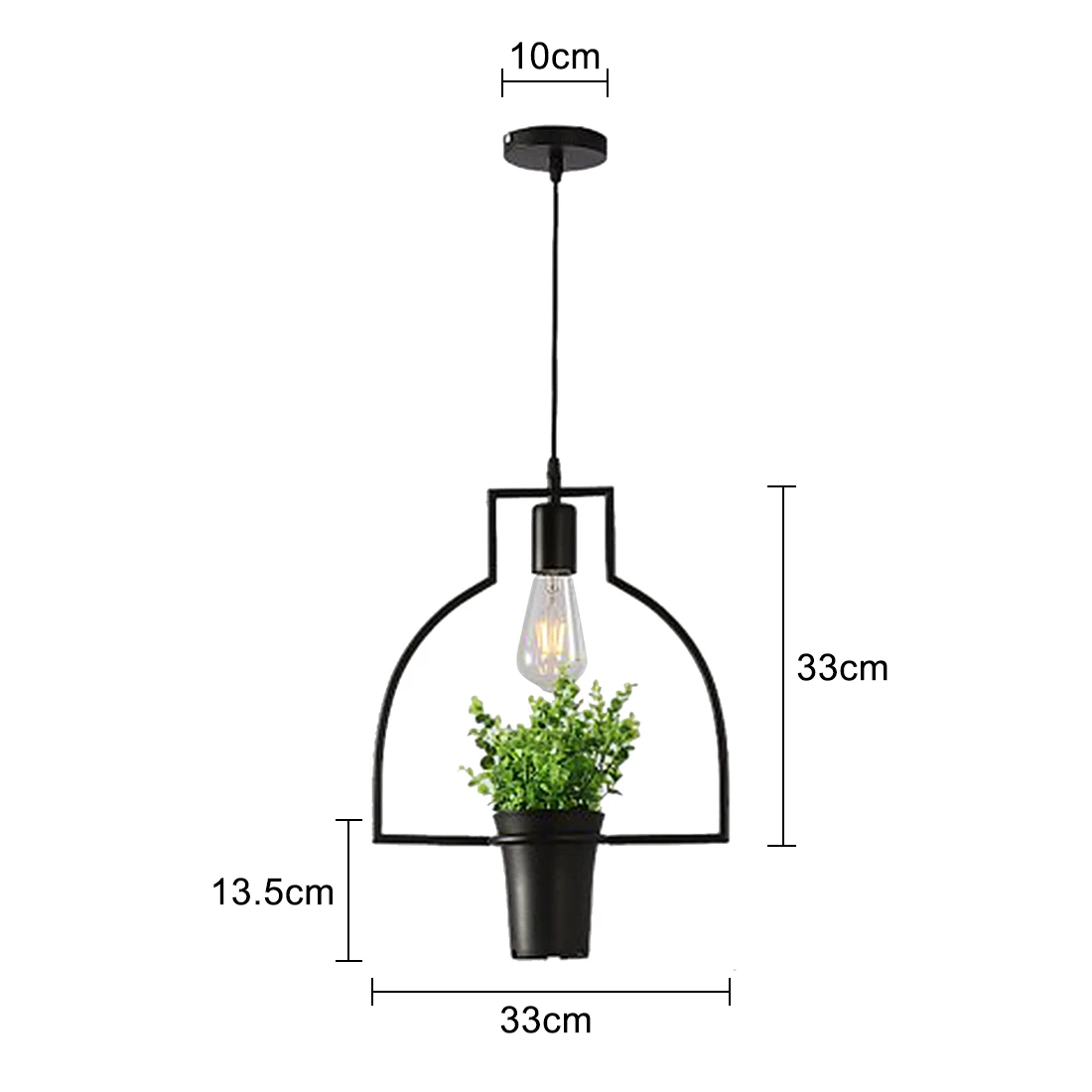 WISH Black Цветочная корзина зеленая растительная Подвесная лампа ретро