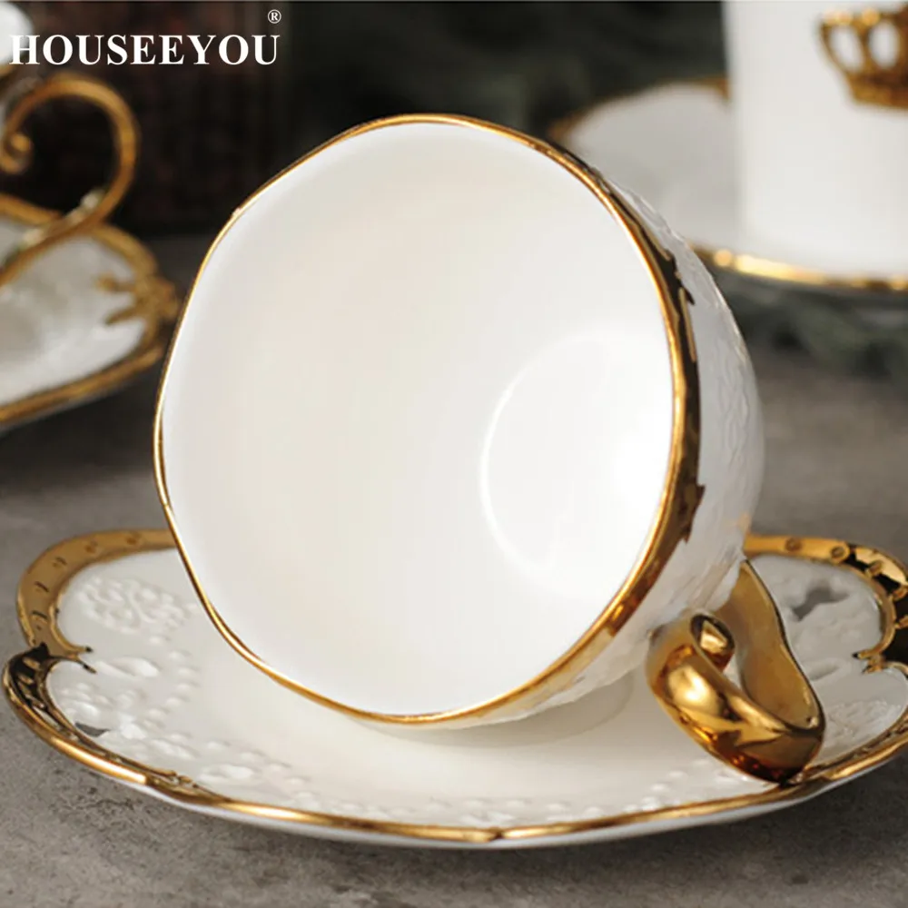 Элегантные кофейные чашки и блюдца в скандинавском стиле набор золотых чашек для