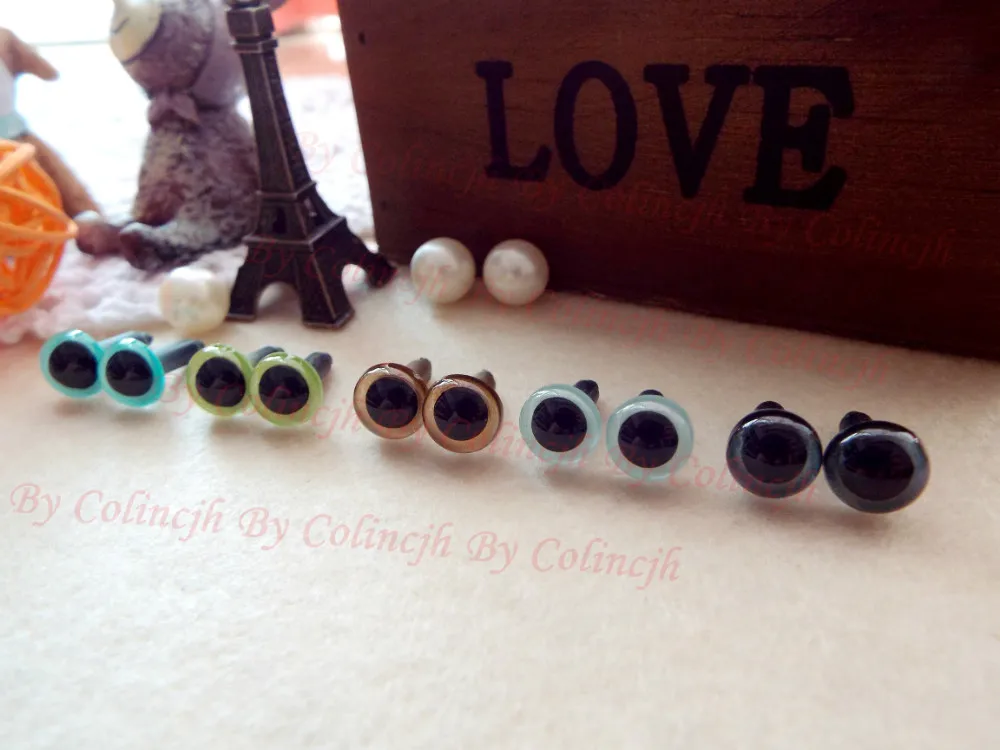 

High quality 6mm safety eyes for amigurumi 50pairs/lot 5colors can be chosen come with washers