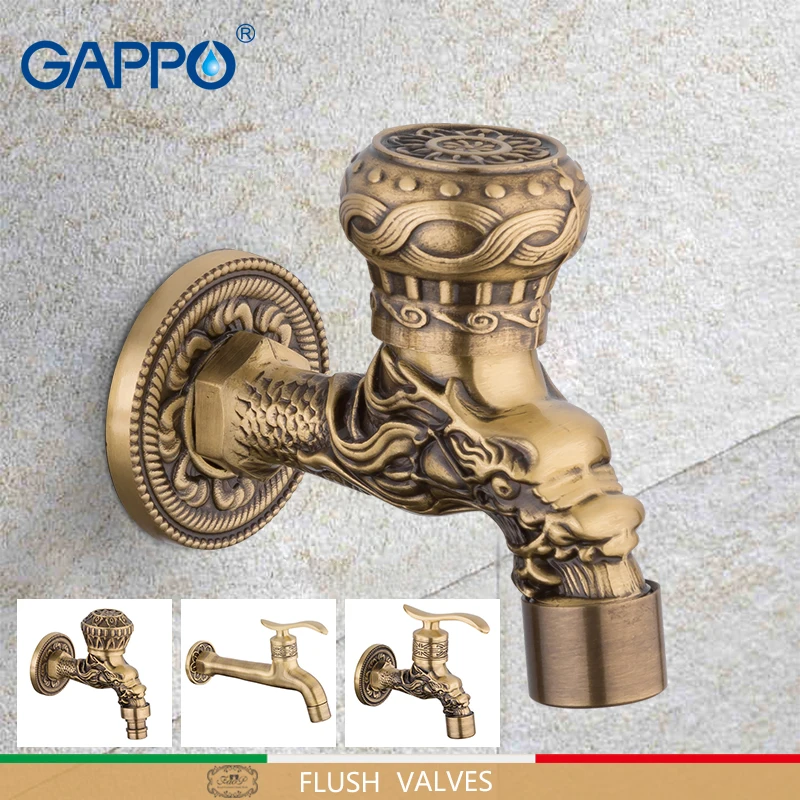 

GAPPO Bibcocks wall mounted Brass Retro Tap Outdoor Garden Taps Luxury Washing Machine Mop WC Faucet outdoor faucet garden