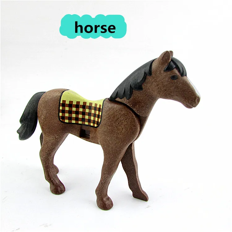 horse Playmobil фигурки животных модель игрушки лошадь седло аксессуары Playmobil Экшн фигурки лошадка с куклой детские подарки игрушки для детей - Цвет: horse