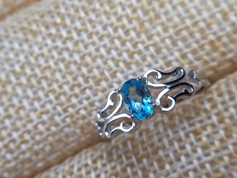 KJJEAXCMY boutique jewelry 925 Pure Silver Embedded Palace Butterfly Style Natural Topaz Ring Living Character | Украшения и