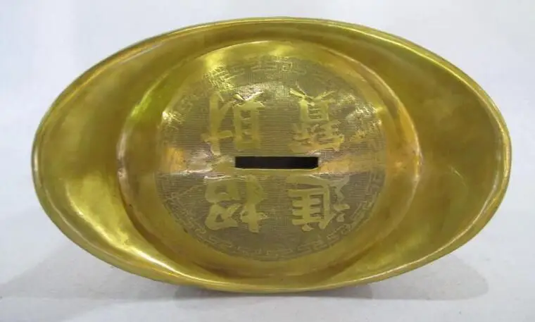 5 &quotКитайская латунная медная счастливая фэн-шуй Дракон Феникс Yuanbao Копилка