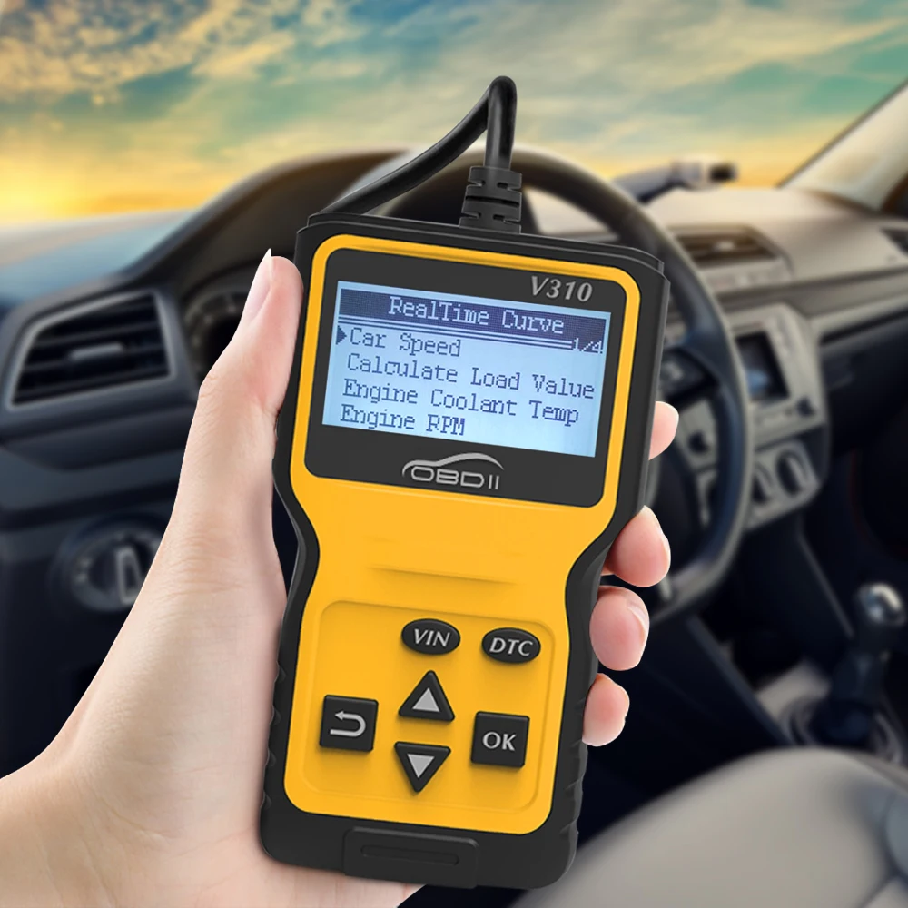 10 шт. DHL доставка V310 OBDII Автомобильный многоязычный сканер живые данные чтение вин