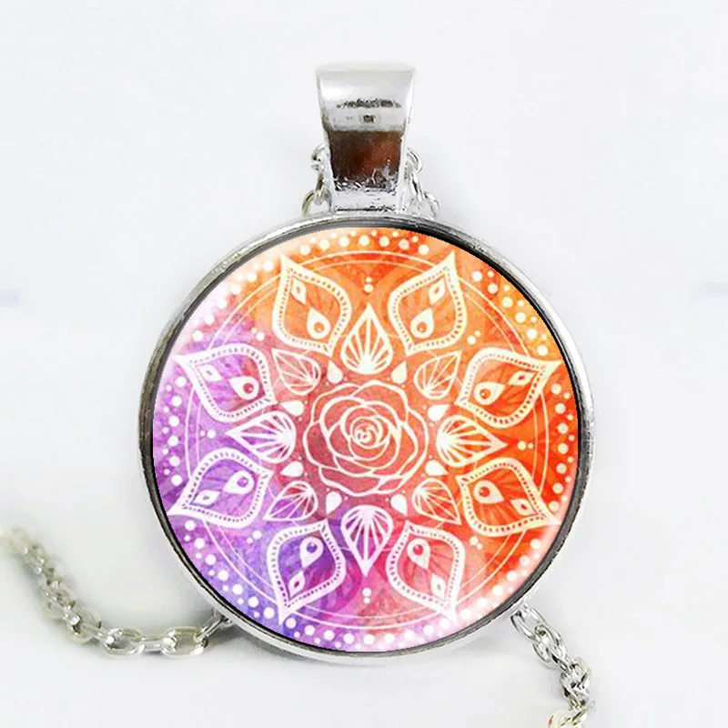 Калейдоскоп с художественным принтом буддизм неоновый Ом кулон Йога украшения