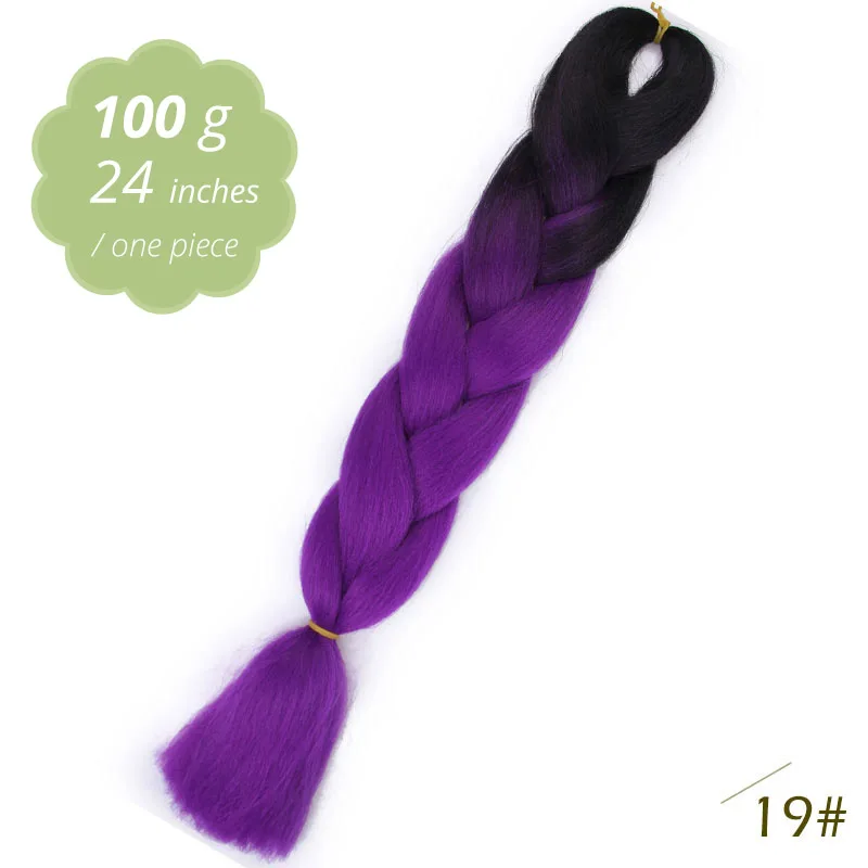 19 AISI BEAUTY Crochet Braids Synthetic Hair Jumbo Braiding Hair 100g/Pack Pink Grey Twists Braids Hair Extensions - Цвет: 19