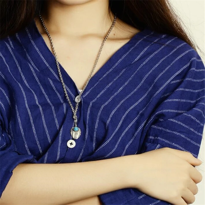 Ретро прилив код длинный мужской перо кулон кулоны свитер цепи ожерелье