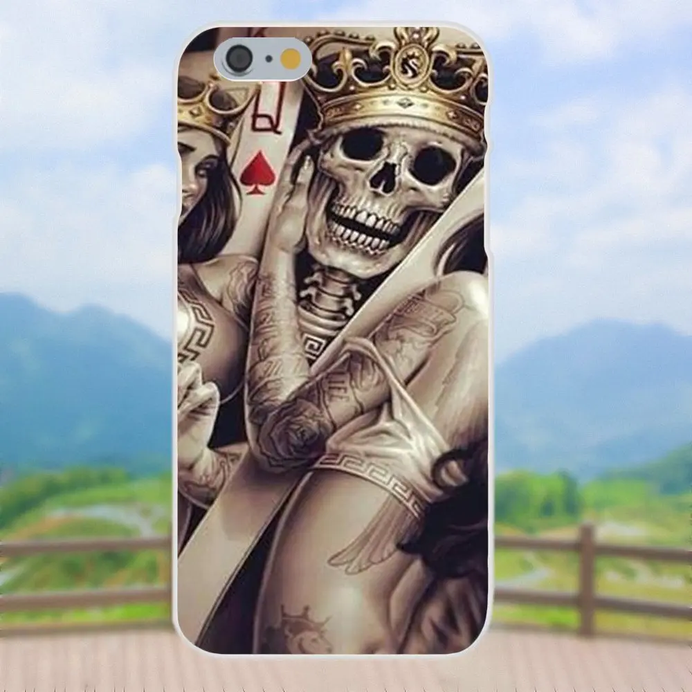 Покер череп тату для Moto G G2 G3 G4 G5 htc 530 626 628 630 816 820 один A9 M7 M8 M9 M10 E9 плюс U11 мягкие