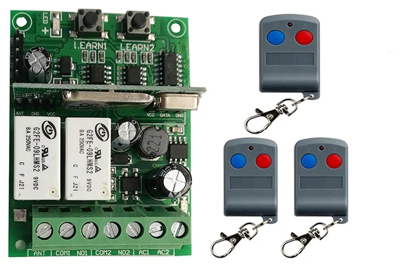 Индивидуальный код обучения DC9V 12V 24V 10A 2CH RF переключатель системы дистанционного