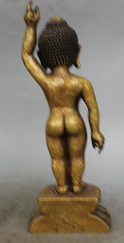 

Free shipping Collectible bronze S1612 12" Tibet Tibetan Buddhism Copper Stand young Shakyamuni Amitabha Buddha Statue