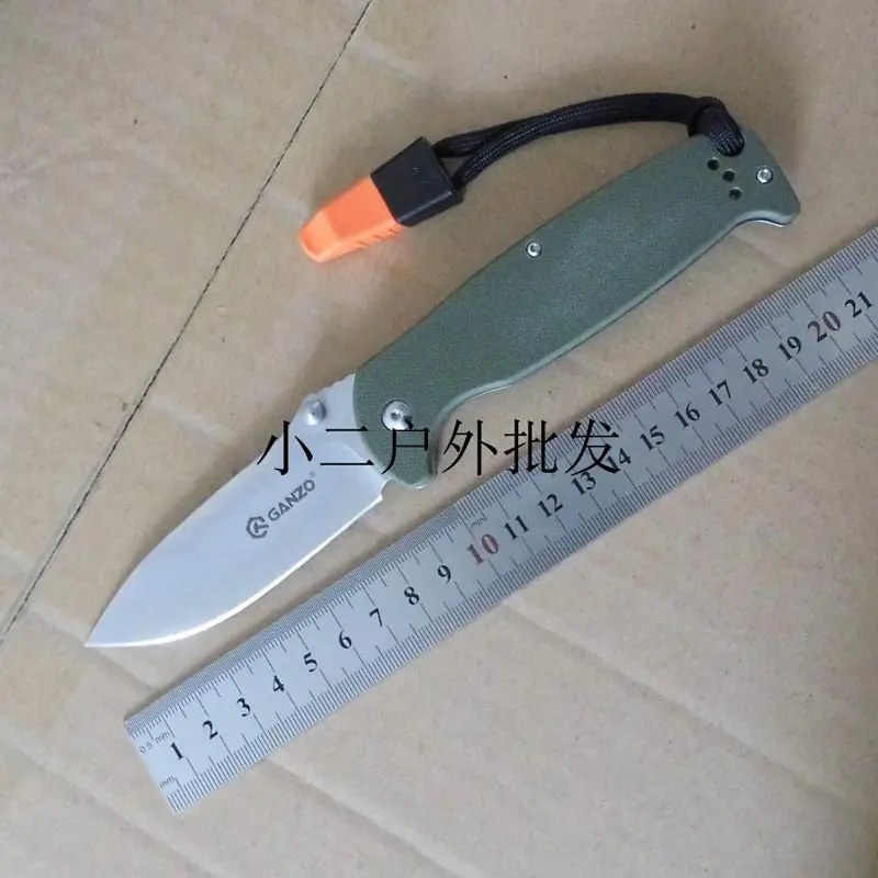 Зеленый 58-60HRC Ganzo G7412 440C G10 или ручка из углеродного волокна складной нож для выживания походный инструмент карманный нож тактический edc Открытый инструмент - Цвет: Зеленый