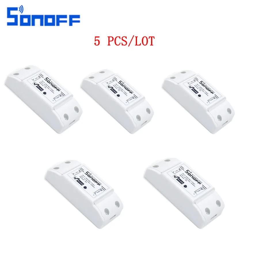 Умный Wi Fi модуль Sonoff 5 шт. дистанционное беспроводное реле универсальный