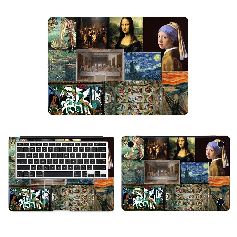 Ренессанс картина маслом ноутбук полное покрытие кожи для Macbook Pro Air retina 11 12 13 15 дюймов Mac книга тетрадь Наклейка - Цвет: ACD side