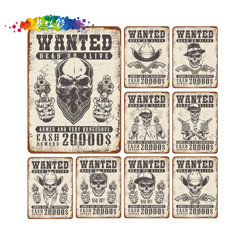 

Moura color Vintage Wall Decor Art Metal Tin Signs Pub Tavern Retro Decorative Plates Metal Poster Western cowboy bar decoration