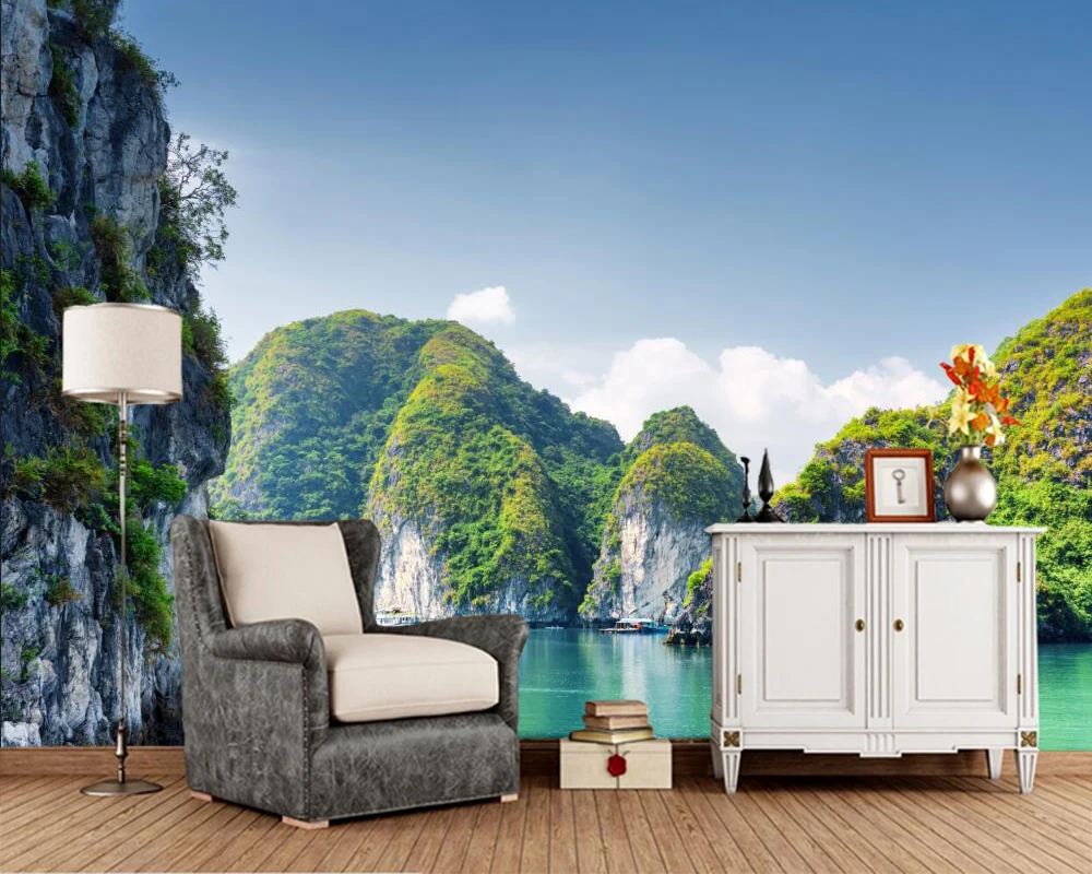 Papel де parede Вьетнам море Crag бухта природа 3d обои гостиная спальня ТВ диван фон