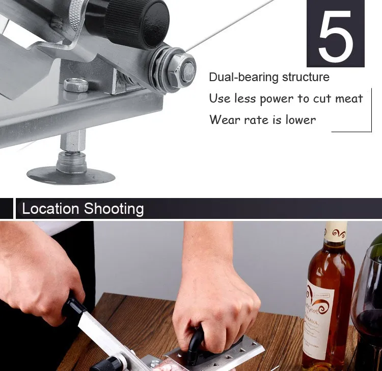 Home Manual Meat Machine Automatic Feed Meat Lamb Slicer Commercial Fat Cattle Mutton Roll Frozen Meat Grinder Planing Machine