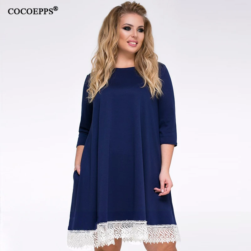 Повседневное женское платье COCOEPPS 5XL 6XL большого размера модель 2019 года весеннее