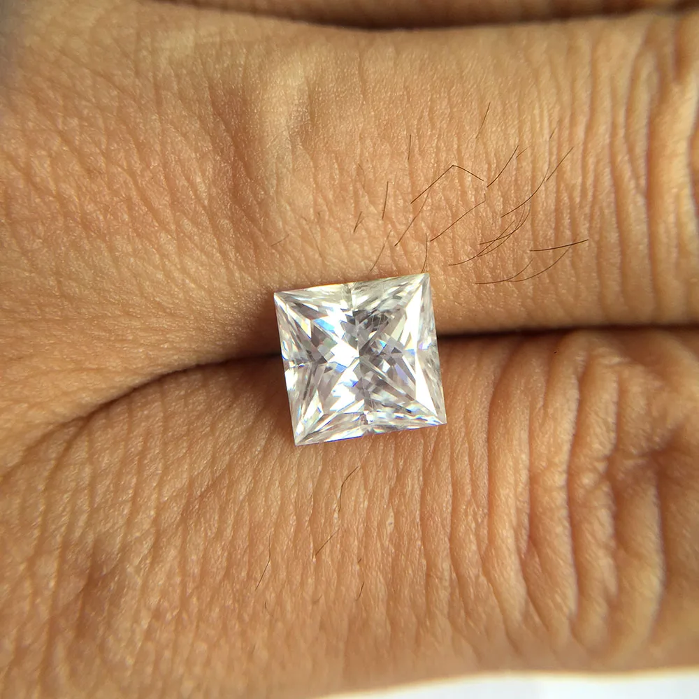 0.8CT DEF Princess 5 мм отличный порезной моисанит Свободный Камень для женских