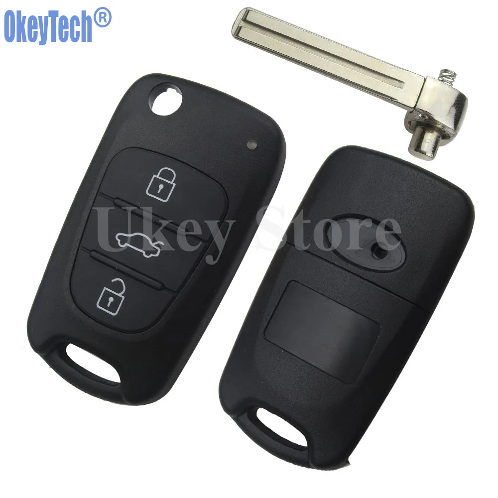 OkeyTech 433 МГц 3 кнопки Замена Флип дистанционного брелока для hyundai i30 ix35 с ID46 PCF7936 чипом транспондера