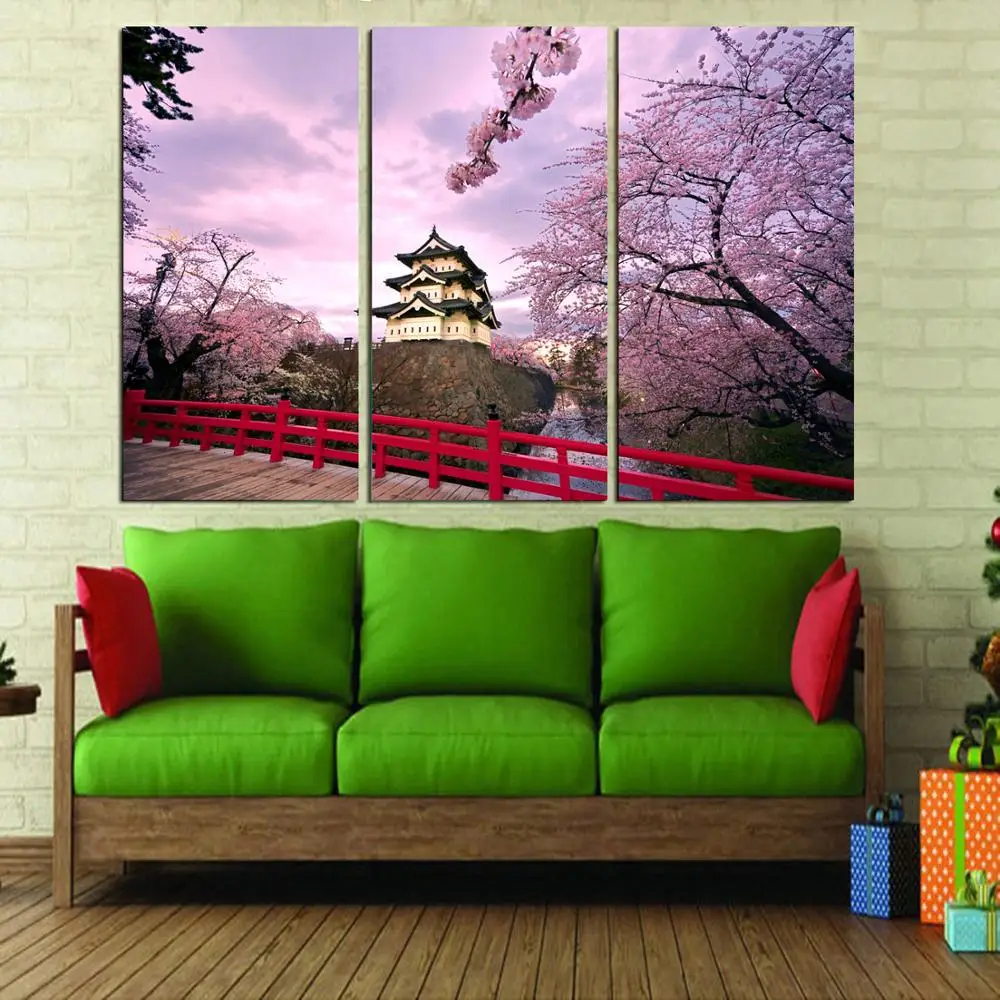 

Drop shipping 3 Panel printed painting Landscape painting Wall Art Picture Home Decoration Living Room Modern painting LS331