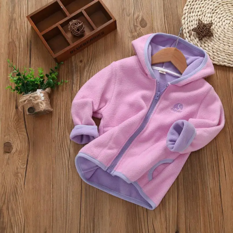 pink Милые мягкие флисовые толстовки для мальчиков и девочек; куртка для девочек; Новинка года; детская верхняя одежда на весну-осень; Детское пальто для подростков - Color: pink