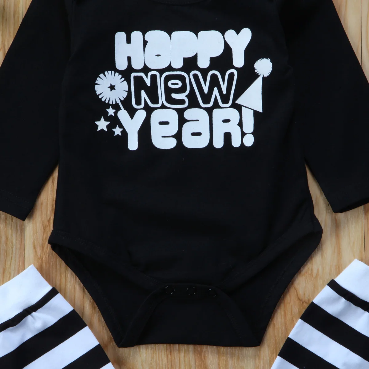 New Year Romper Tops+Leg Warmer Jumpsuit 2Pcs Newborn Baby Boy Outfits Sets | Детская одежда и обувь