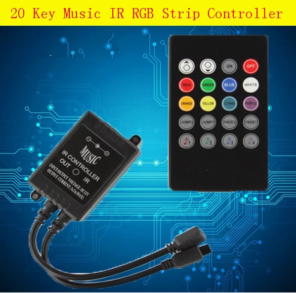 Музыкальный ИК контроллер 20key дистанционный звуковой датчик для 3528 5050 RGB