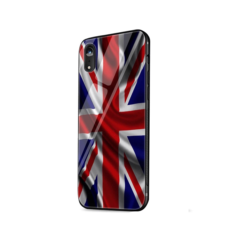 Чехол из закаленного стекла с британским флагом Union Jack для iPhone X XS XR Max 6 6s 7 8 Plus 5 5S SE |