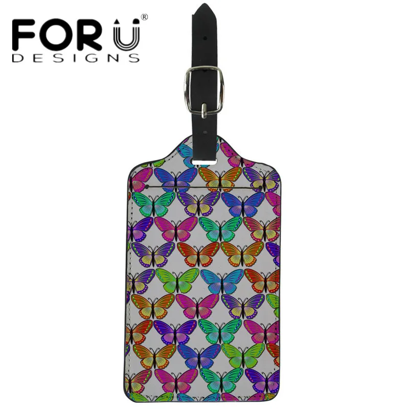 FORUDESIGNS/дорожные ярлыки из искусственной кожи с милыми животными, бабочками, цветочным принтом, чемодан, бирка для девушек, водонепроницаемая переносная бирка - Цвет: CC3035Z24