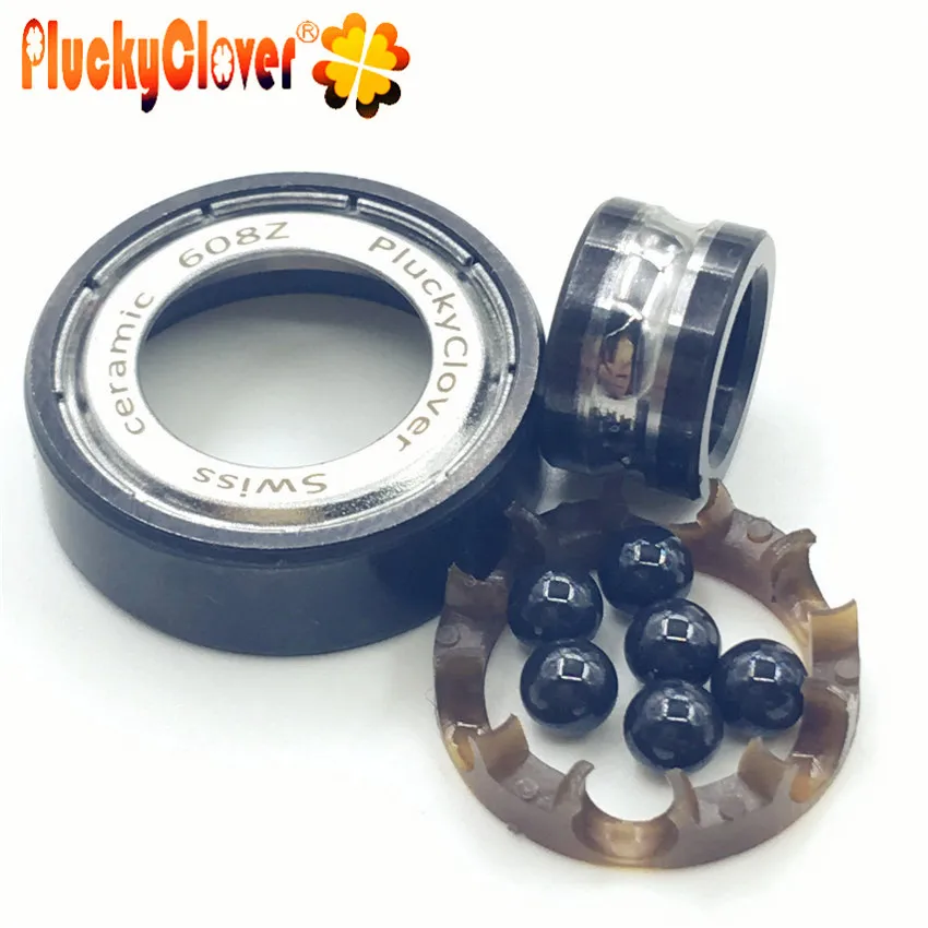 1 шт. Pluckyclover Swiss белый или черный керамический Гибридный шарикоподшипник 608Z