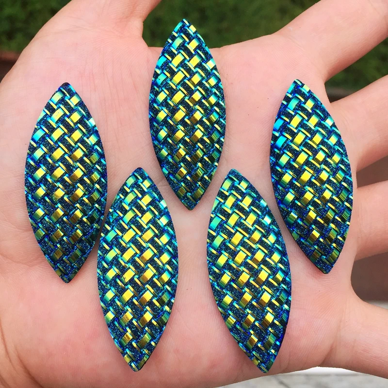 20*50 мм стразы из смолы в виде конского глаза для шитья на плоской задней стороне