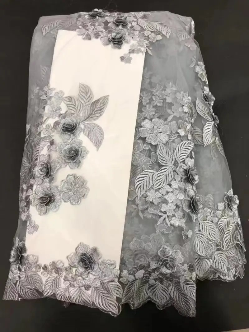 Нигерии кружевной ткани Вышивка 3D тюль новый высокое качество Французский сетки