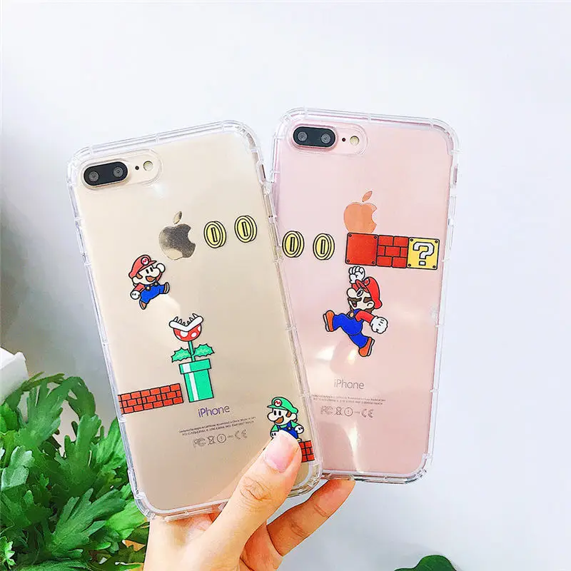 Прекрасный Супер Мари чехол для iPhone 7 8 плюс узор Чехлы XR XS Max 6 S пластичный из