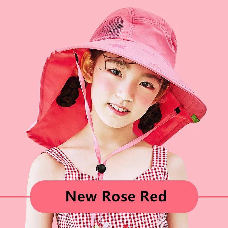 New Rose red Kocotree/Детская Солнцезащитная шапочка для мальчиков и девочек, детская Солнцезащитная шапка для улицы, унисекс, летняя кепка для отдыха для детей - Цвет: New Rose red