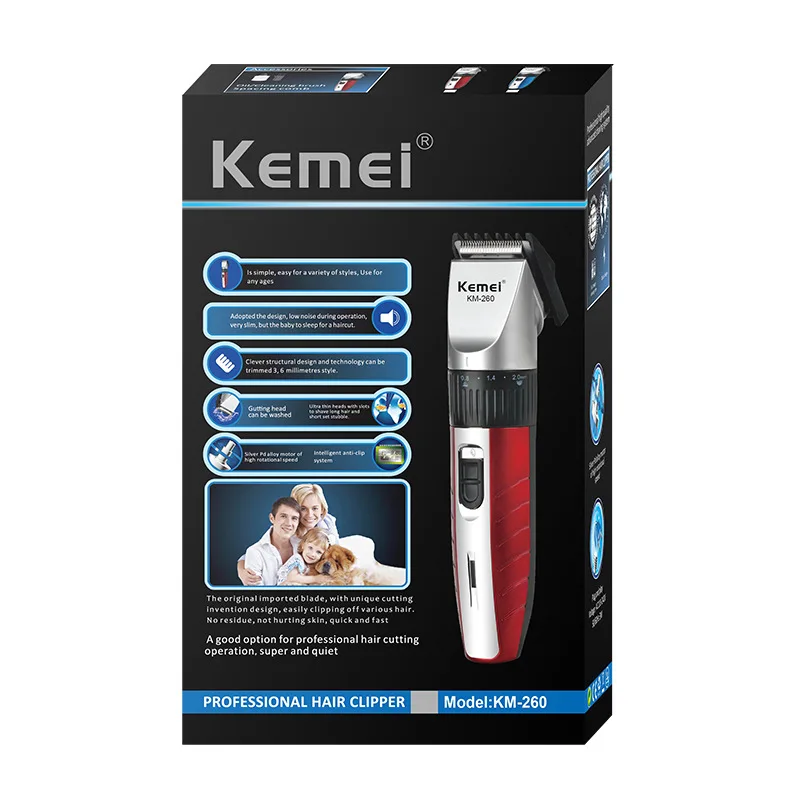 Kemei электрическая машинка для стрижки волос перезаряжаемая триммер бороды