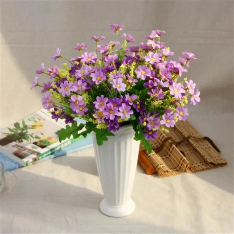 Шелк искусственная Хризантема искусственные цветы букет для дома Свадебная