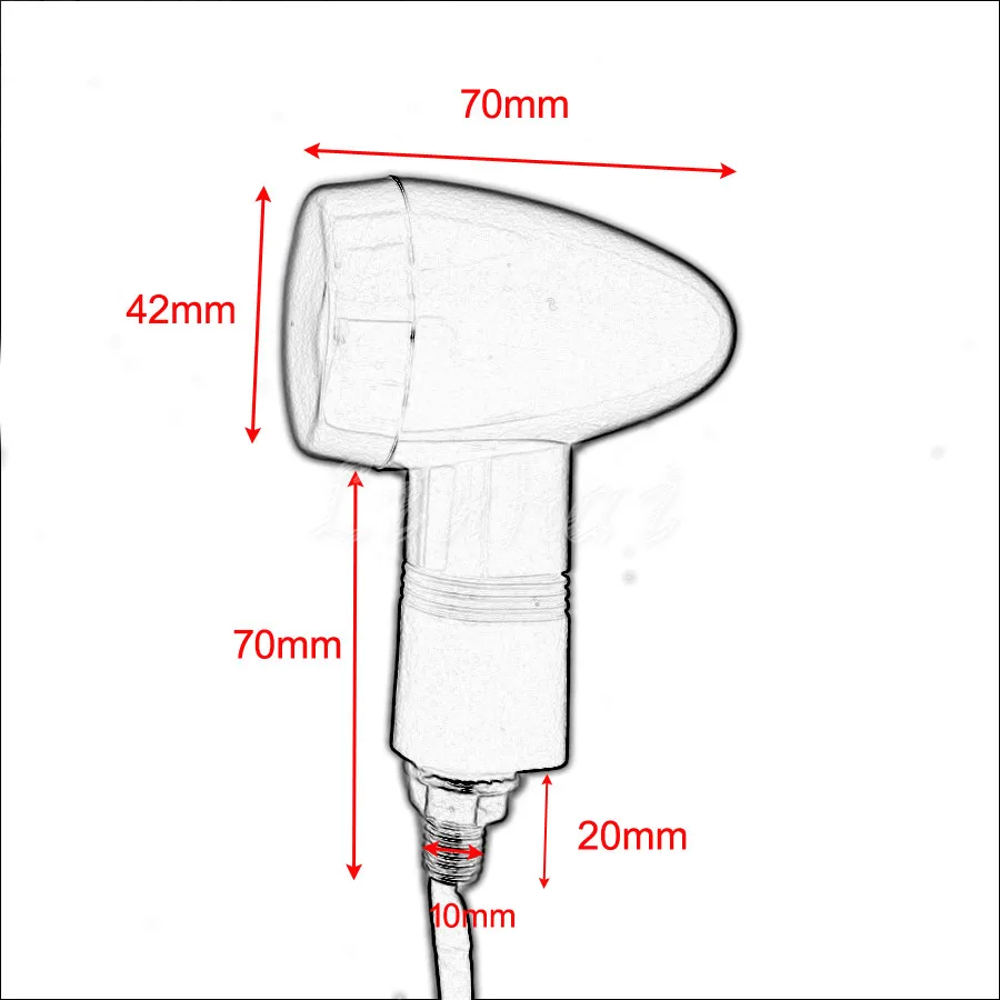 Универсальный хромированный светодиодный индикатор поворота пули для мотоцикла