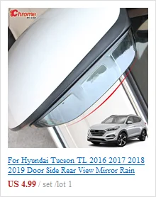Для hyundai Tucson TL боковое зеркало заднего вида для двери, защита от дождя, козырек, защитная крышка, аксессуары для стайлинга автомобилей