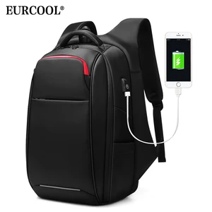 Мужской рюкзак с защитой от кражи EURCOOL, для ноутбука 15,6 дюйма, с USB-портом для зарядки, для путешествий, n0011