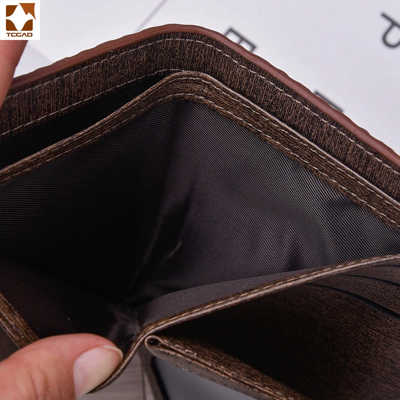 Мужской кошелек TCGAD, короткий кошелек billetera hombre porte feuille, кожзам, мужской большой карман, кожаные кошельки,, винтажный роскошный мужской кошелек
