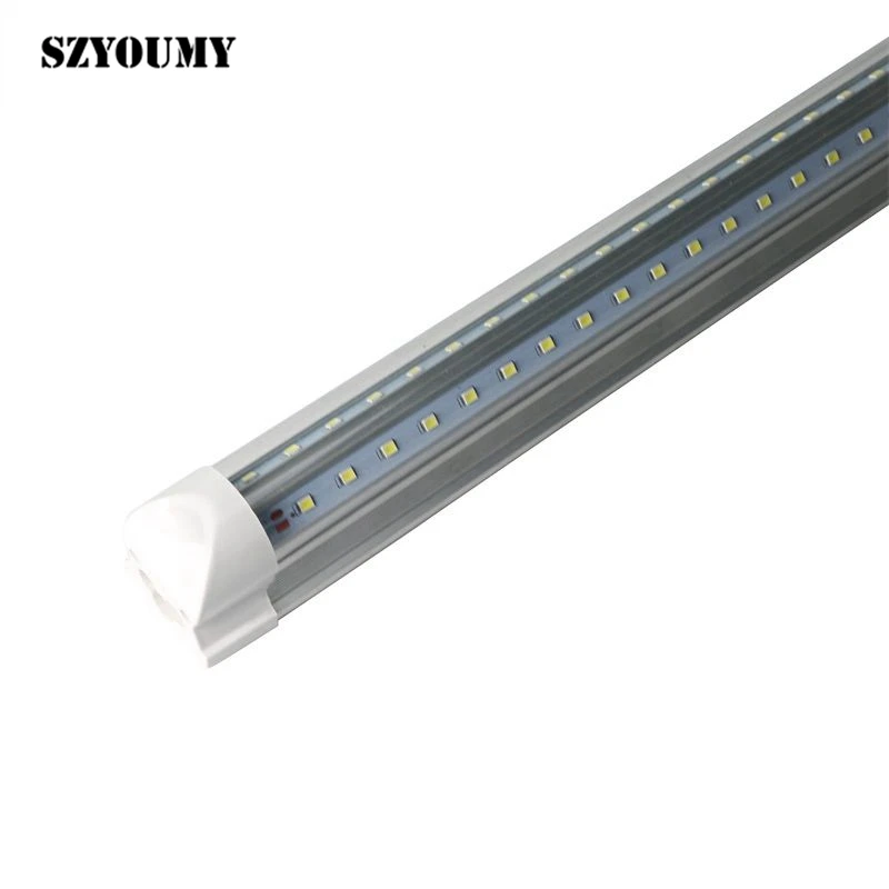Светодиодные трубки SZYOUMY 50 шт. 4 фута 5 футов 6 8 T8 встроенные двухсторонние