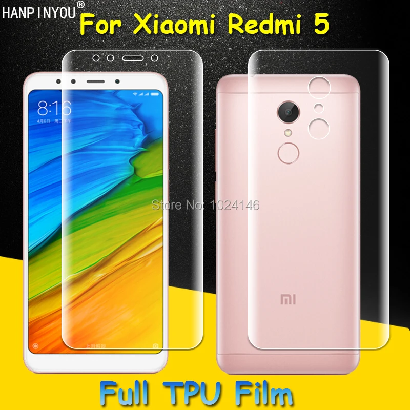 

Front / Back Full Coverage Clear Soft TPU Film Screen Protector For Xiaomi Redmi 5 5.7" Cover Curved Parts (Not Tempered Glass)