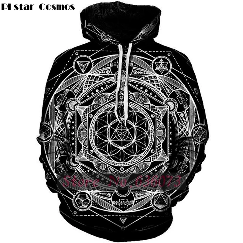 

PLstar Cosmos 2019 new Fashion hoodies Psychedelic Trippy Visionary Hoodie Mayan Totem 3D Print Mens Womens hooded Sweatshirt