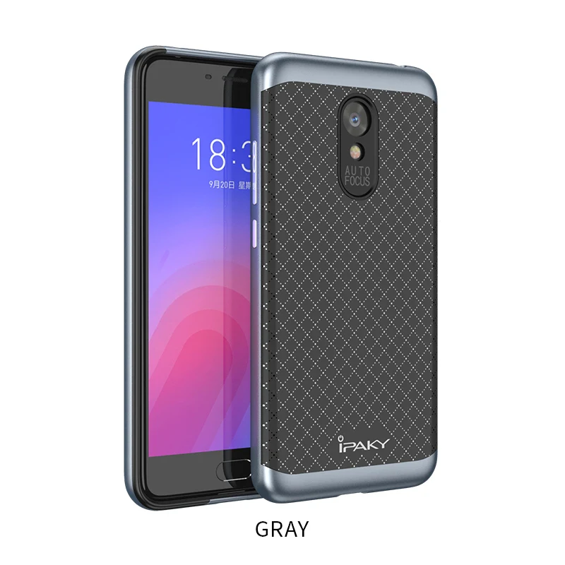 Meizu m6 Примечание чехол бренда iPaky meizu note X 6 м, 6 тонкий прочный ПК каркас+ силиконовая задняя крышка для Huawei meizu m6 мини Чехол - Цвет: Gray