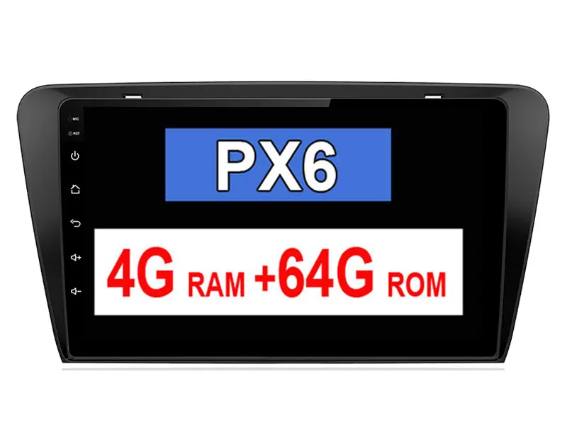 PX6-4G 64G Автомобильный мультимедийный плеер Android 9,0 gps Авторадио 1 Din стерео система для Skoda Octavia wifi FM радио камера SWC 4G+ 64G - Цвет: PX6-4G 64G