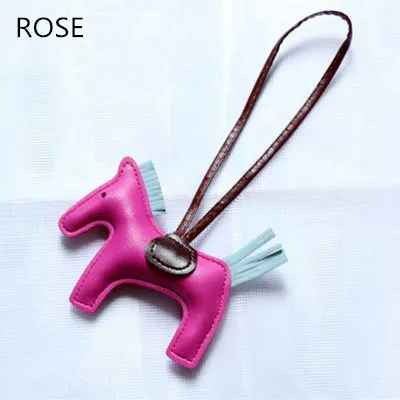 rose Известный бренд ручная работа из искусственной кожи мини-сумка с пони Милая Лошадь Подвеска из овчины Рождественские Подвески для женских сумок 13*10 см - Цвет: rose