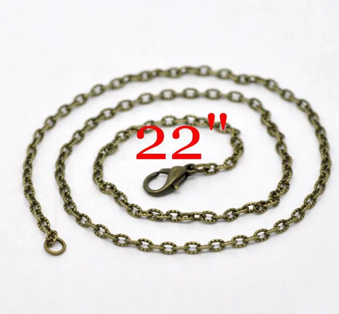 

Free shipping! different sizes Bronze Plated Textured Link Chain Lobster Clasp Necklaces JG018