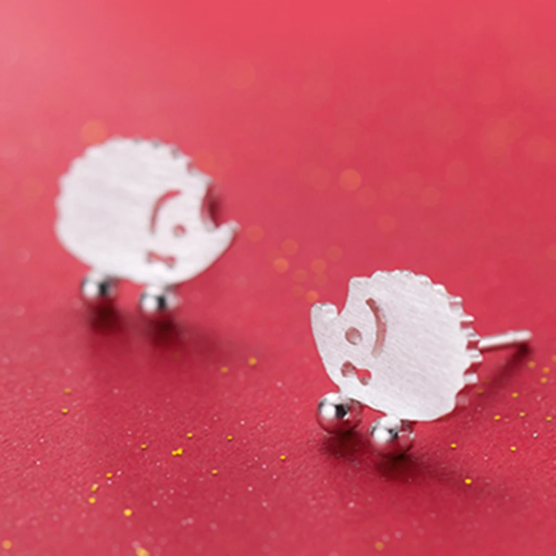 Женские серьги-гвоздики в виде животного из серебра 925 пробы | Украшения и